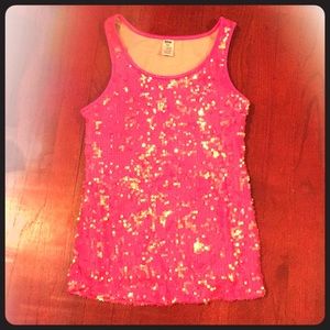 Balera pink sequin tank top.